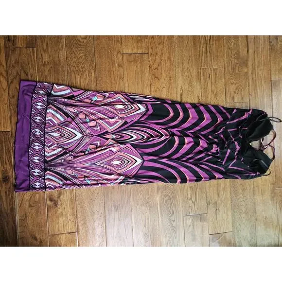 Saint Tropez West Women's Halter Maxi Dress Size 14 Resort Beach Tropical - Picture 8 of 10